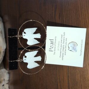 Stunning New Fierce Forward MOP Bird Hoop Earrings